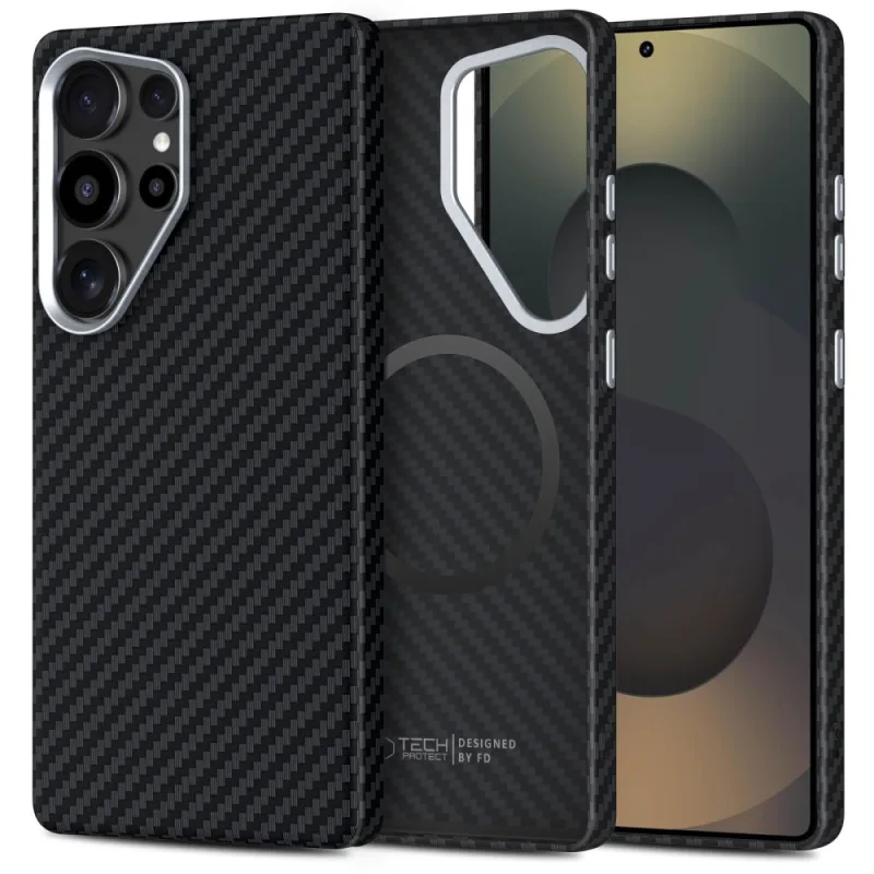 Puzdro Tech-Protect Ion Carbon MagSafe Case pre Samsung Galaxy S25 Ultra – čierne