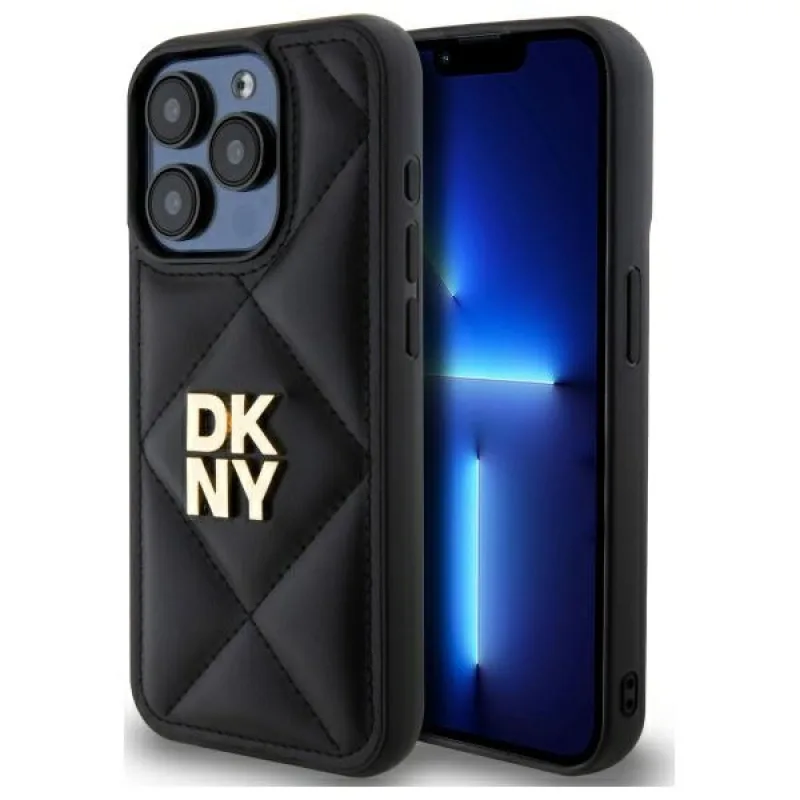 Puzdro DKNY Quilted Stack Logo iPhone 15 Pro Max – čierne
