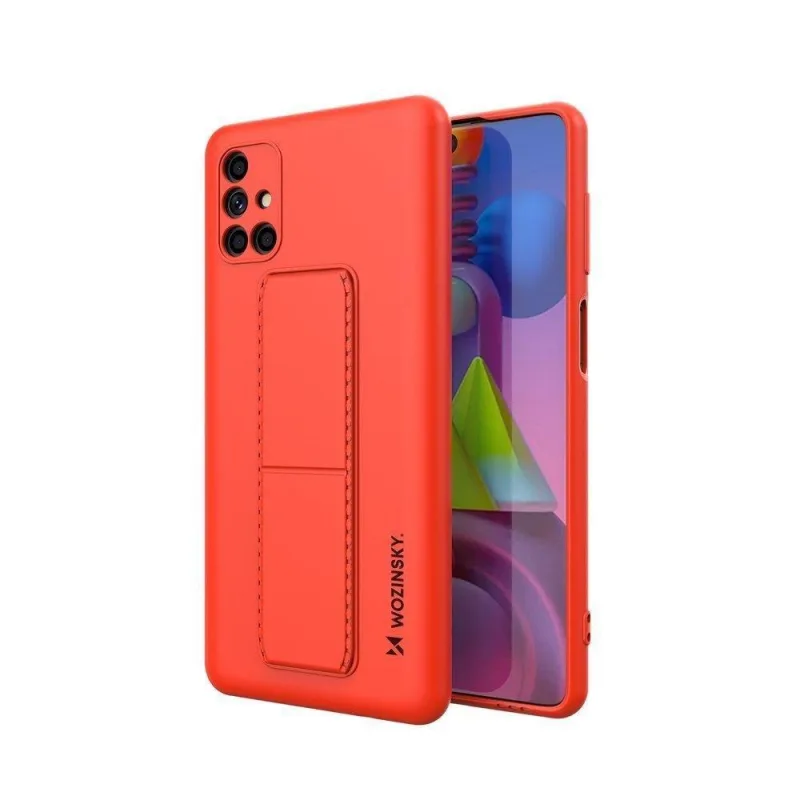 Wozinsky Kickstand Case silikónové puzdro so stojanom pre Samsung Galaxy M51 červené