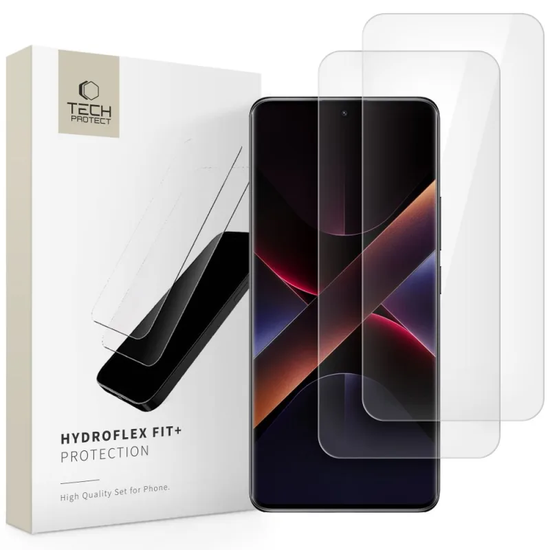 Hydrogélová fólia Tech-Protect Hydroflex Fit+2 Pack pre Xiaomi Redmi Note 14 Pro 5G / 14 Pro+ 5G / Poco X7 5G – priehľadná