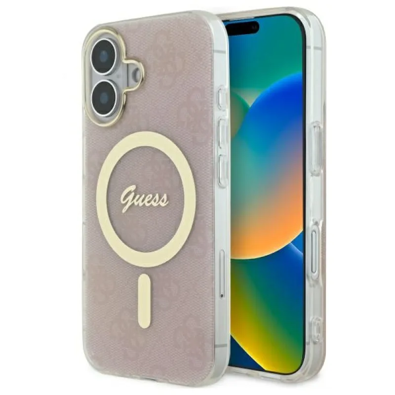 Puzdro Guess IML 4G MagSafe iPhone 16 Plus – ružové