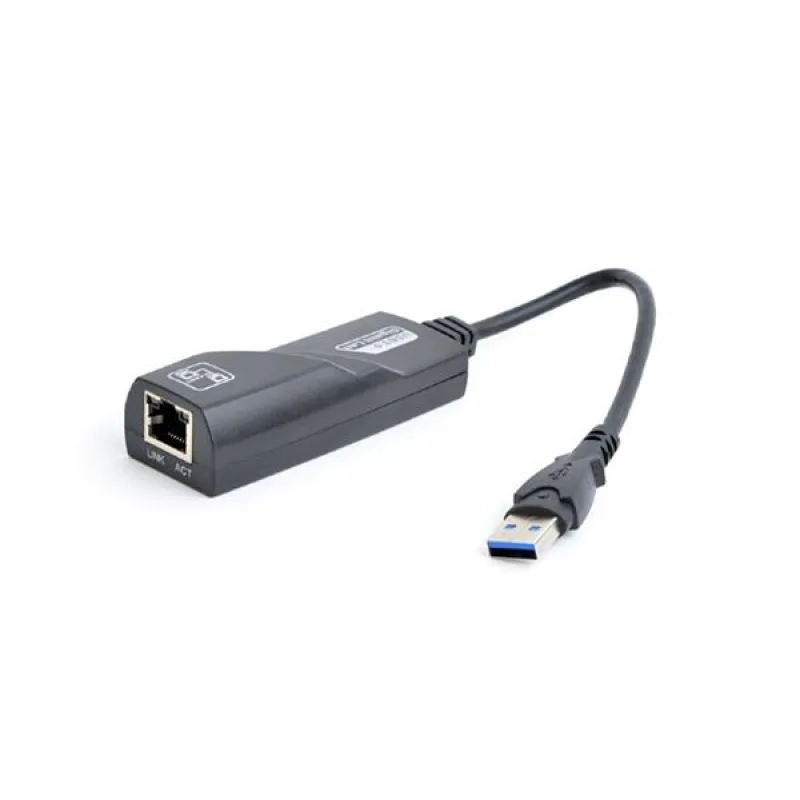 Gembird adaptér - USB 3.0 (M) / RJ45 (F) Gigabit LAN, káblik 15cm, čierny…