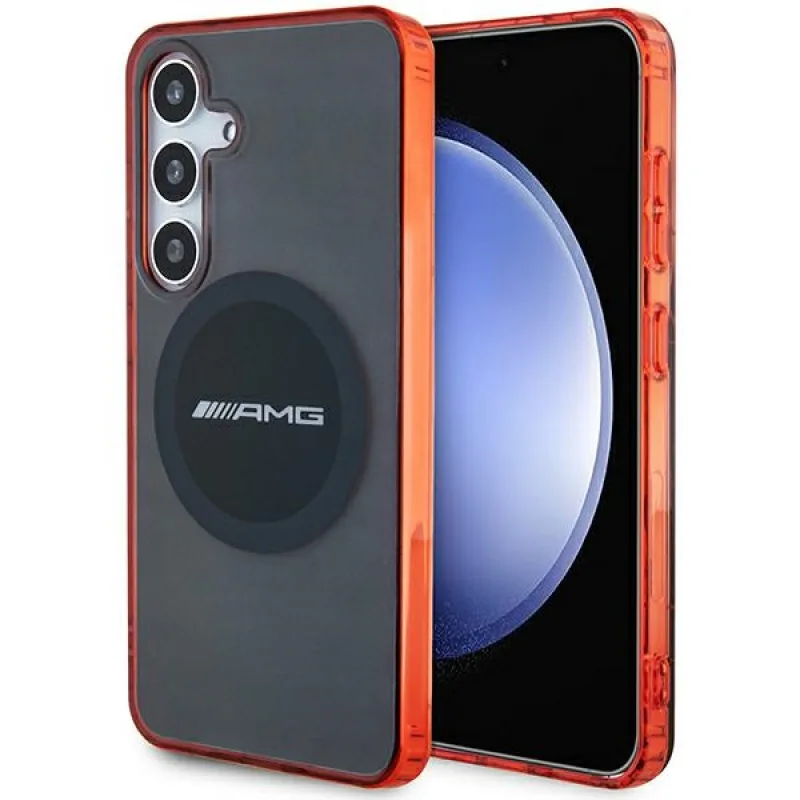 AMG Transparentné Bicolor MagSafe puzdro pre Samsung Galaxy S24 - čierne