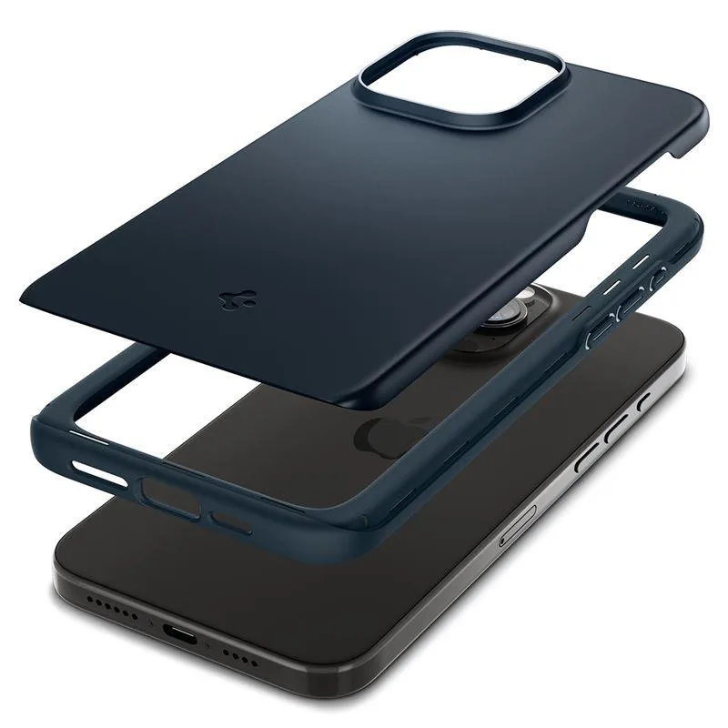Puzdro Spigen Thin Fit na iPhone 15 Pro Max – čierny kov