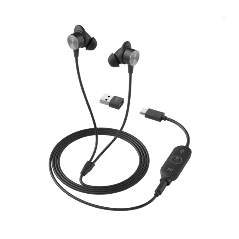 Logitech® Zone Wired Earbuds - GRAPHITE 981-001013