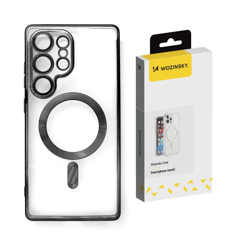 Wozinsky galvanicky pokovené puzdro s Magsafe pre Samsung Galaxy S25+ - čierne