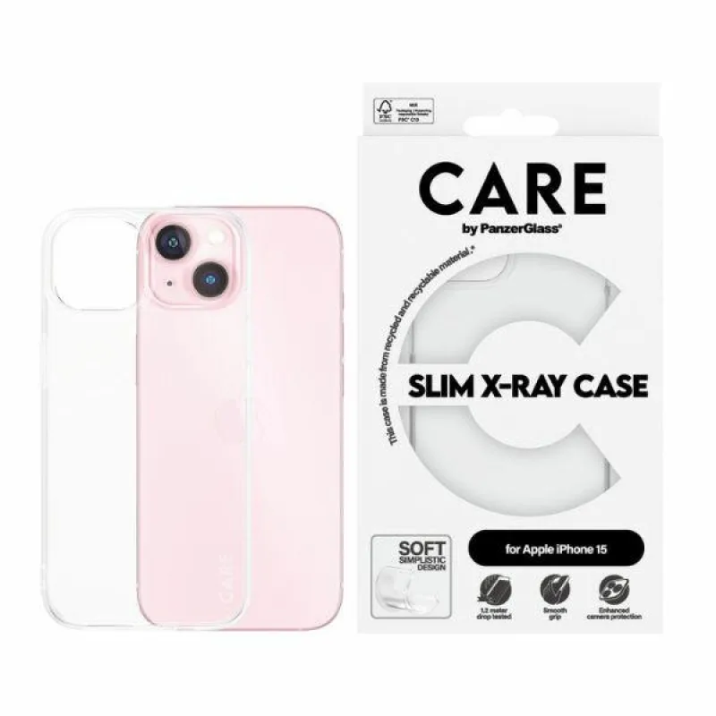 CARE by PanzerGlass Slim X-Ray Case pre iPhone 15 – priehľadné