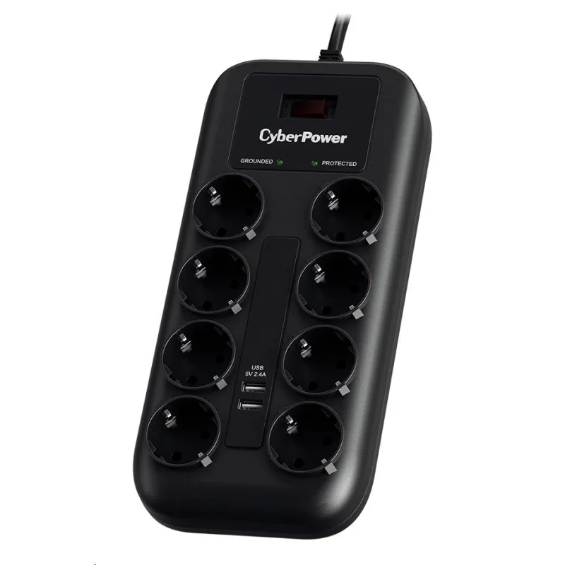 CyberPower Surge Buster™ 8 zásuviek, 2xUSB, 1.8m, nemecký, nový P0820SUF0…