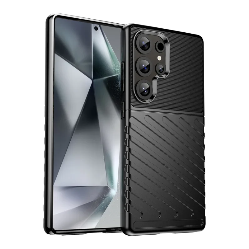 Thunder Case Samsung Galaxy S25 Ultra Silicone Armored Case – Black