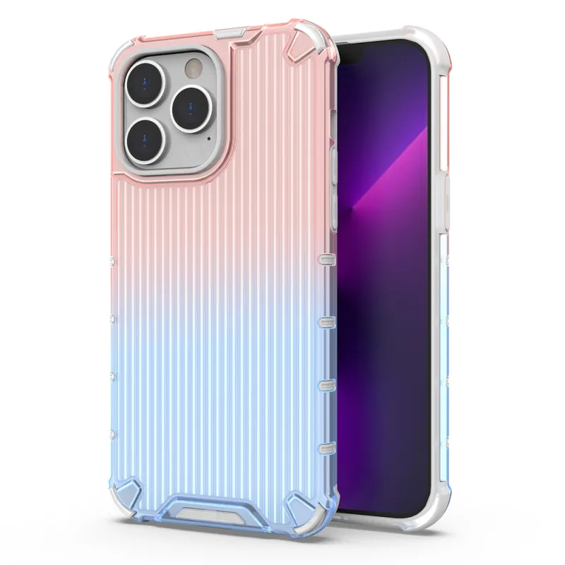 Pancierový kryt Ombre Protect Case pre iPhone 14 Pro ružový a modrý