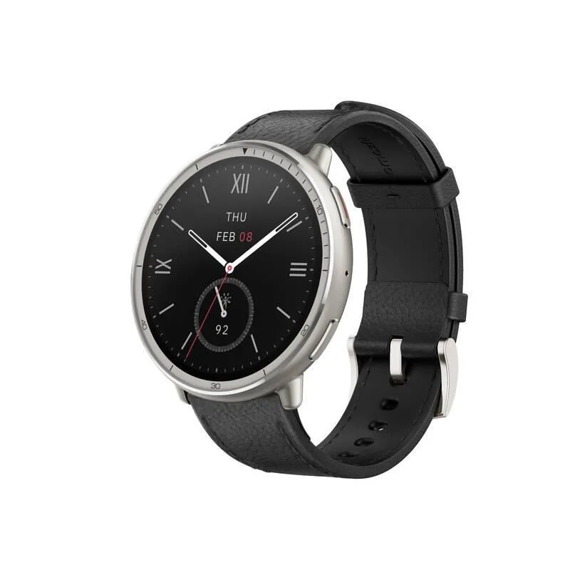 Amazfit Active 2 Round NFC/ Silver/ Elegant Band/ Black Leather 10589