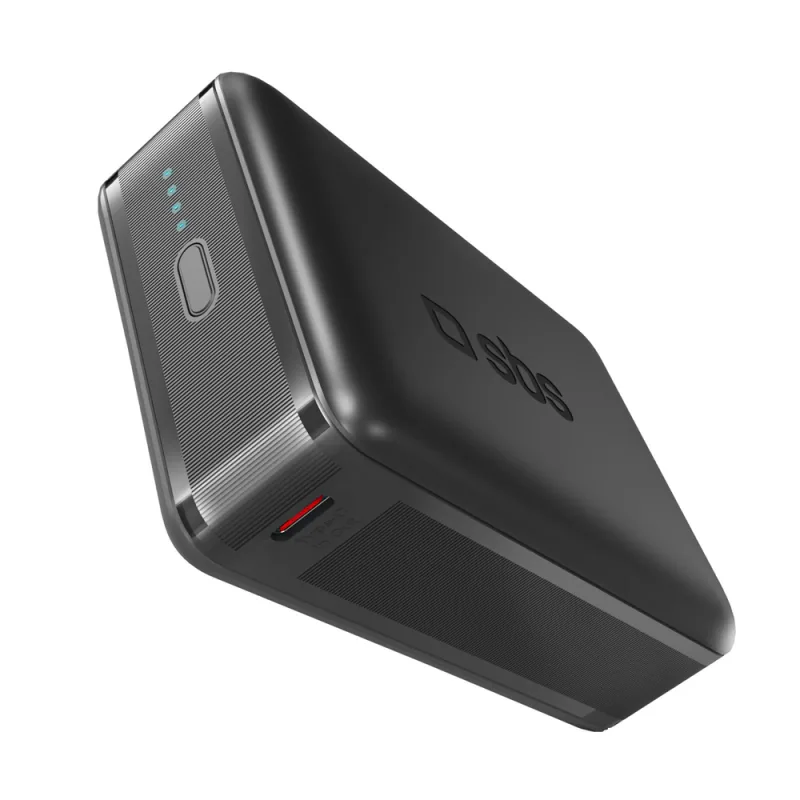 Powerbanka SBS 20000mAh 65W PD AFC USB-C USB-A pre notebook, tablet, smartfón - čierna