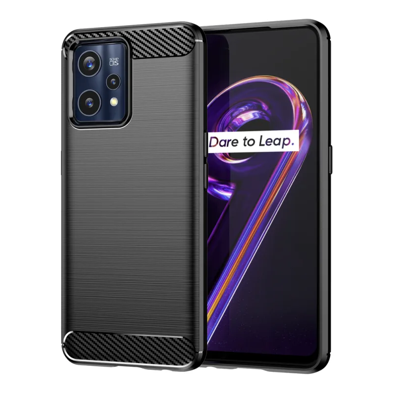 Carbon Case Flexible Cover Realme 9 Pro + (9 Pro Plus) čierny