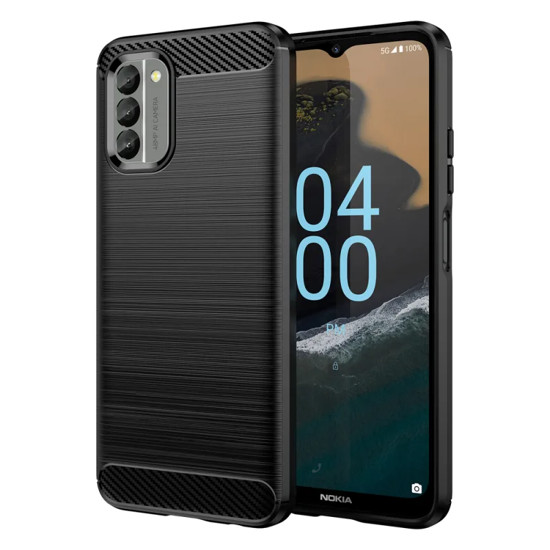 Carbon Case kryt pre Nokia G400 flexibilný silikónový karbónový kryt čierny