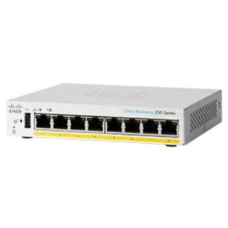 Cisco switch CBS250-8PP-D (8xGbE, 8xPoE+, 45W, fanless) - REFRESH CBS250…