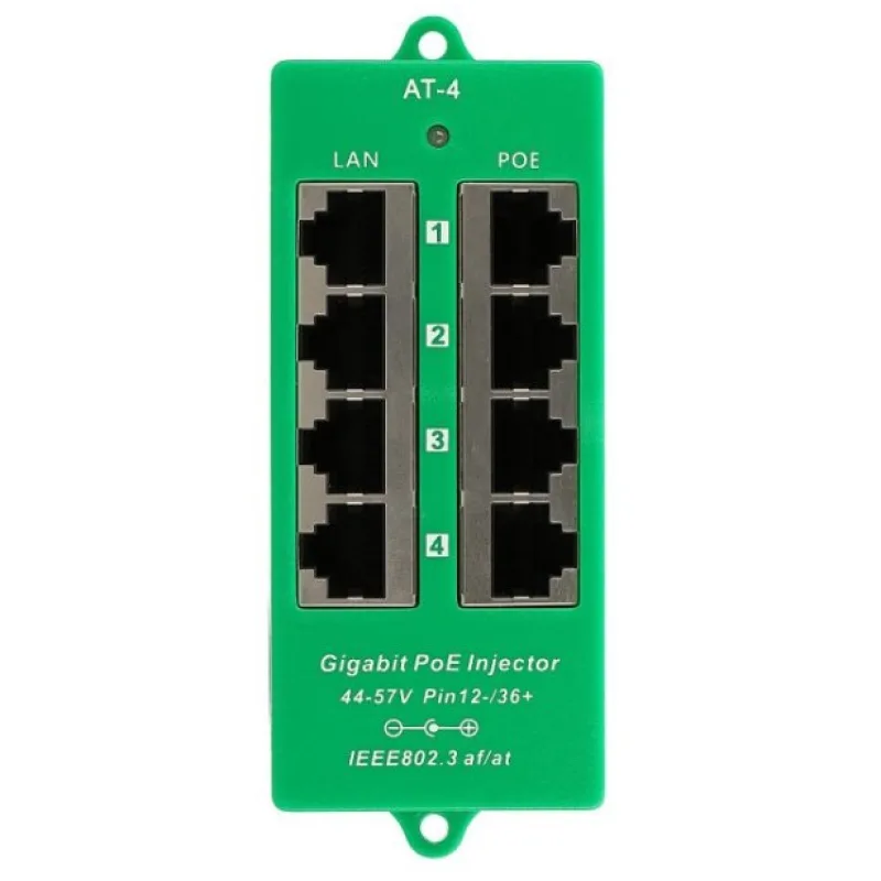 POE-PAN4-GBATF 802.3af/at gigabitový stíněný 4-portový PoE panel