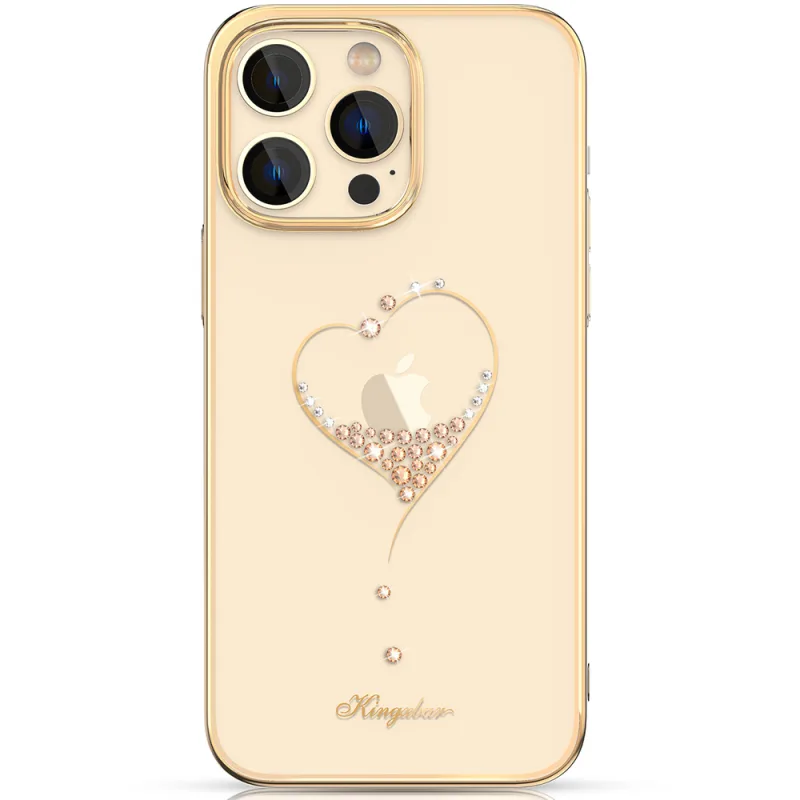 Silikónový obal s kryštálmi Swarovski Kingxbar Wish Series pre iPhone 14 Plus - zlatý