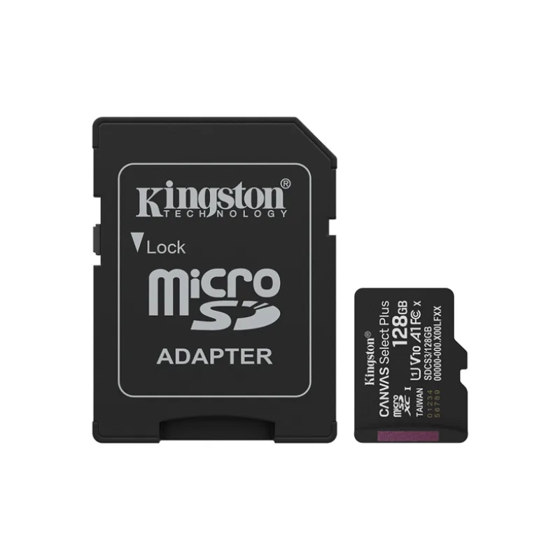Kingston 128GB microSDXC Canvas Select Plus Gen3 150MB/s A1 Card + adaptér