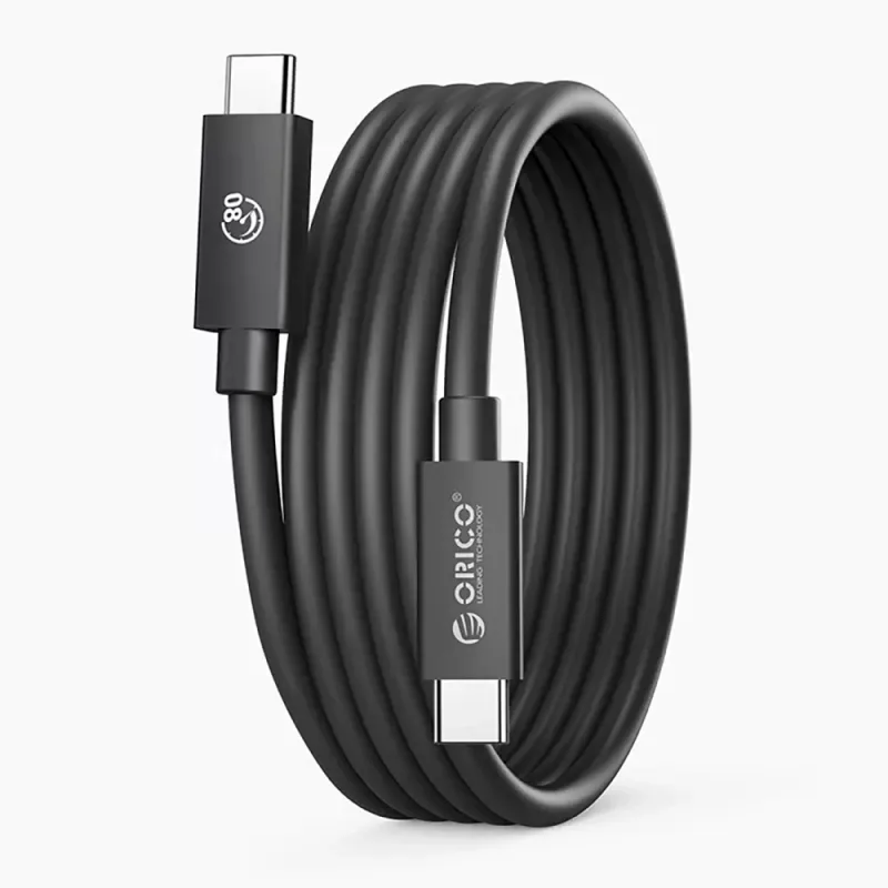 Orico USB4 Thunderbolt5 kábel 80Gbps 240W USB-C na USB-C 2m – čierny