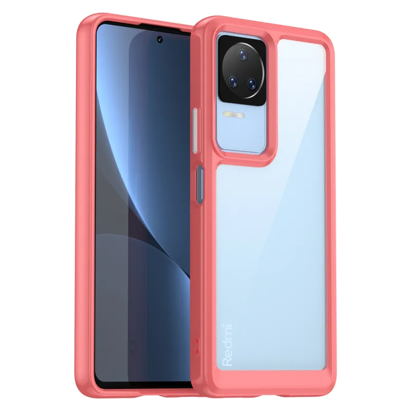 Outer Space Case Xiaomi Poco F4 5G kryt s pružným rámom červenej farby