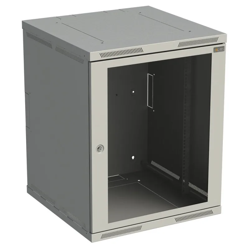 Rozvádzač nástenný SENSA 15U 500mm, dvere sklo, RAL 7035, SENSA-15U-65-11…