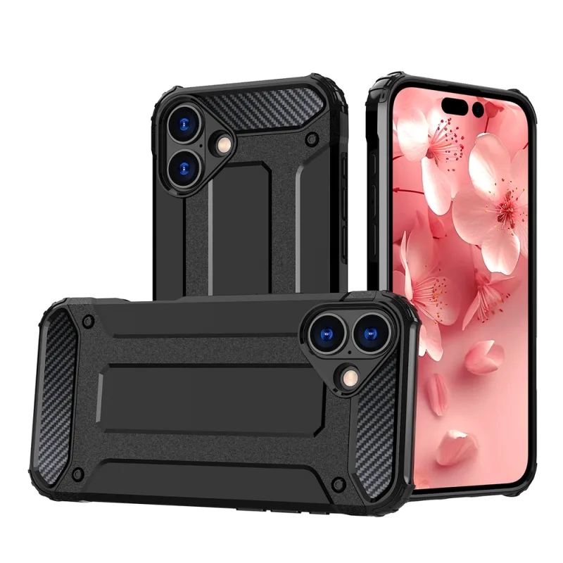 Kryt Hybrid Armor na iPhone 16 Plus – čierny