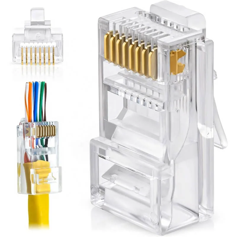 W-Star Konektor UTP RJ45EZ Cat5e 100ks 3U pozlátený 5SLD pass through…