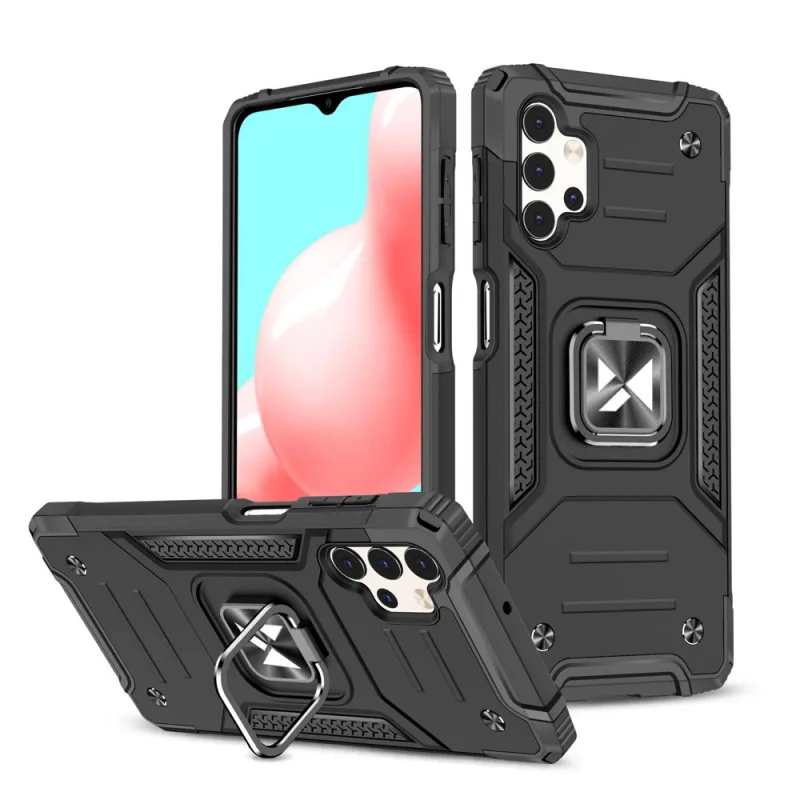 Wozinsky Ring Armor Case Kickstand Pevný odolný kryt pre Samsung Galaxy A32 5G čierny