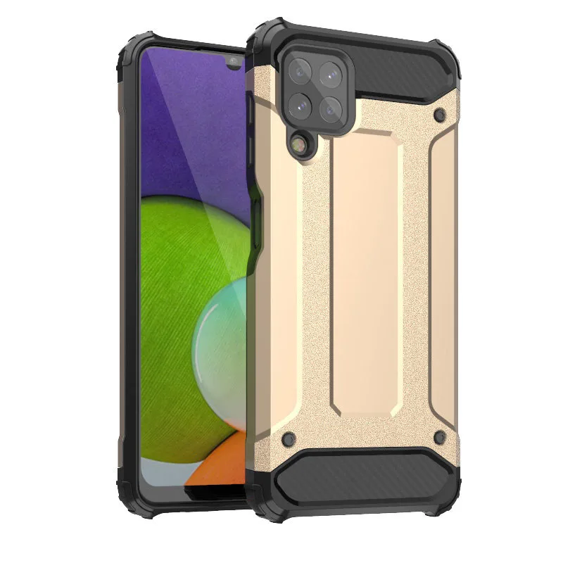 Hybrid Armor Case Tough Rugged Cover pre Samsung Galaxy A22 4G zlatý