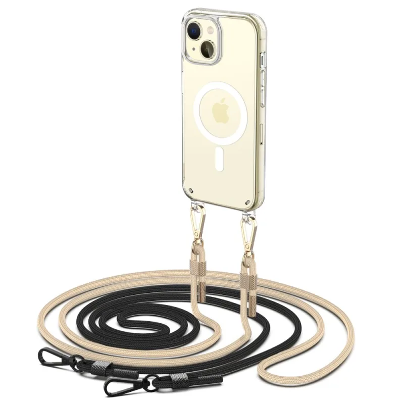 Tech-Protect FlexAir Chain Case s MagSafe pre iPhone 15 – čierna/béžová