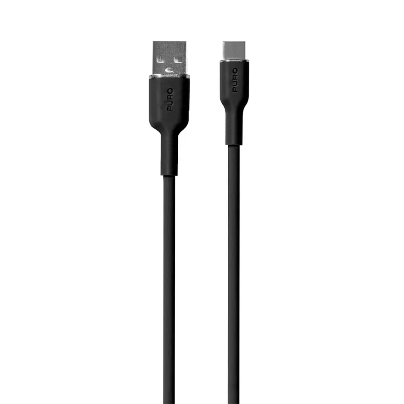 Puro kábel Soft Silicone Cable USB-A to USB-C 1.5m - Black PUUSBCICONBLK