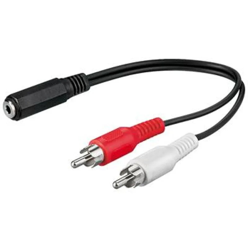 PremiumCord Kábel Jack 3.5mm-2xCINCH F/ M 20cm kjackcinb02