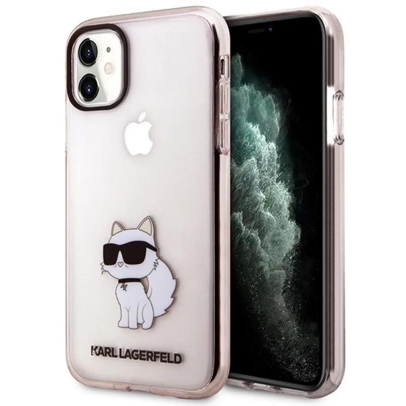 Karl Lagerfeld KLHCN61HNCHTCP iPhone 11 / Xr 6,1" ružovo-ružový pevný obal Ikonik Choupette