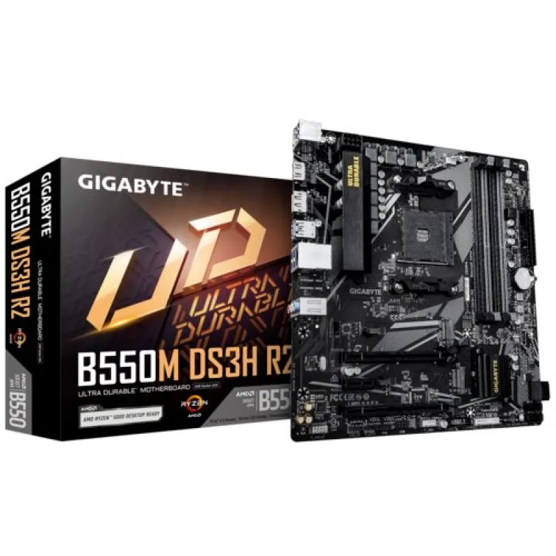 Gigabyte B550M DS3H R2, AMD B550, AM4, 4xDDR4, mATX
