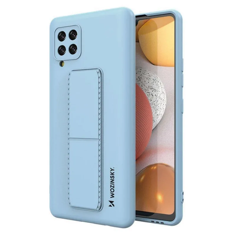 Wozinsky Kickstand Case silikónové puzdro so stojanom Samsung Galaxy A42 5G svetlomodré