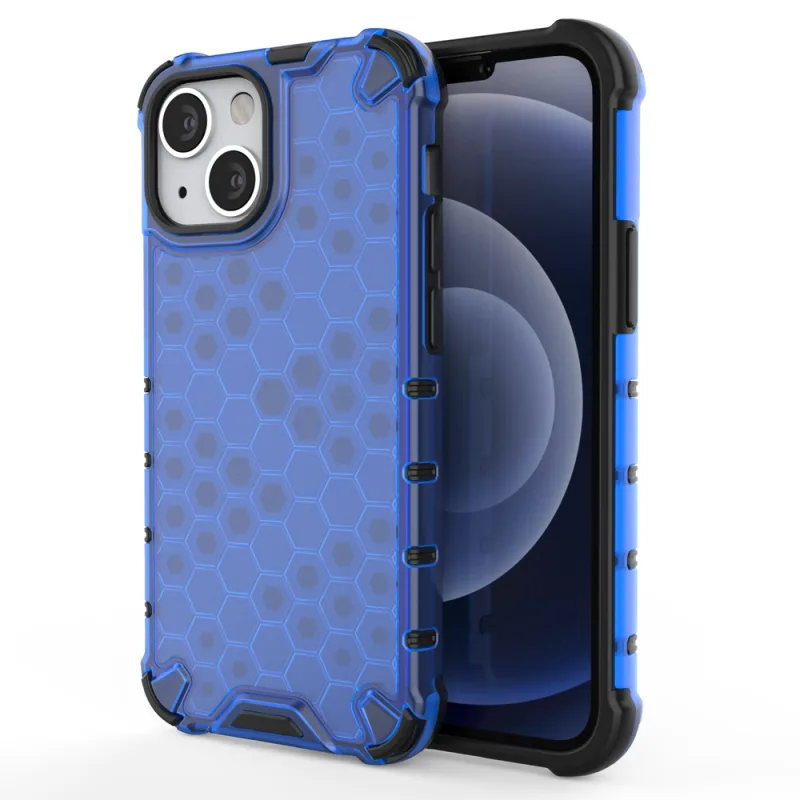 Pancierový kryt Honeycomb Case s TPU nárazníkom pre iPhone 13 mini modrý