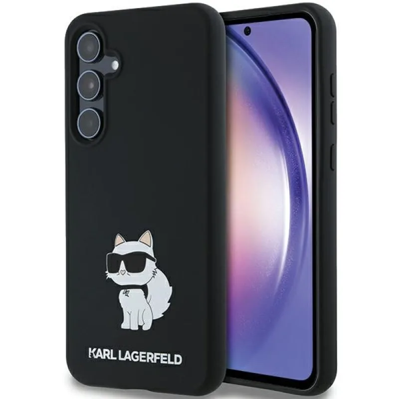 Karl Lagerfeld silikónové puzdro Choupette pre Samsung Galaxy A35 - čierne