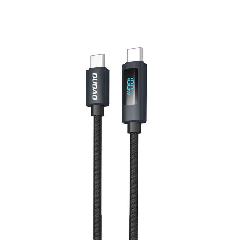 Dudao L7C USB-C – USB-C 100W kábel s LED displejom 1m – čierny