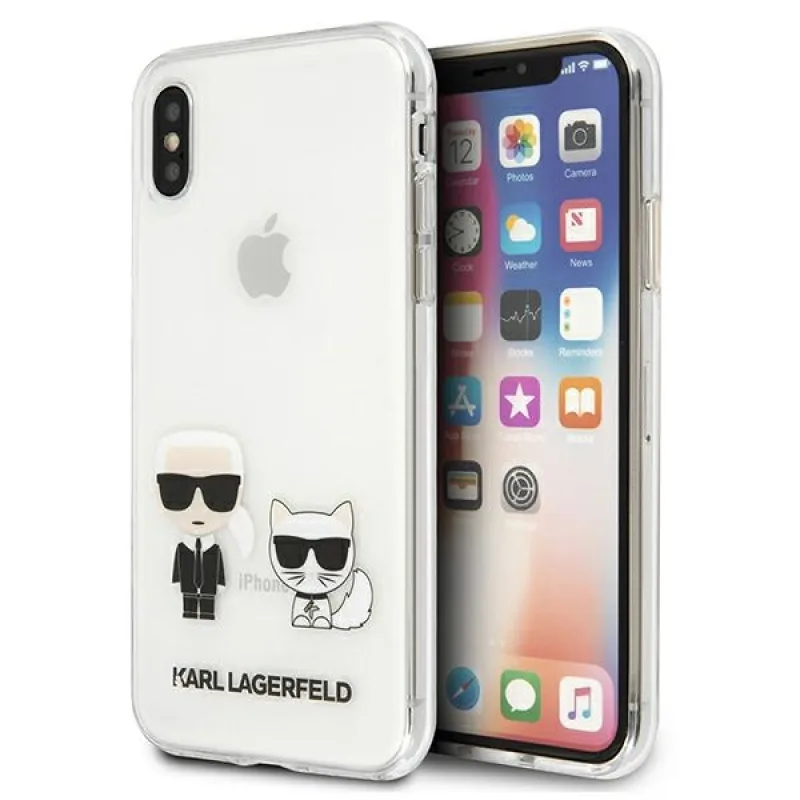 Karl Lagerfeld Karl & Choupette iPhone Xs Max puzdro – priehľadné