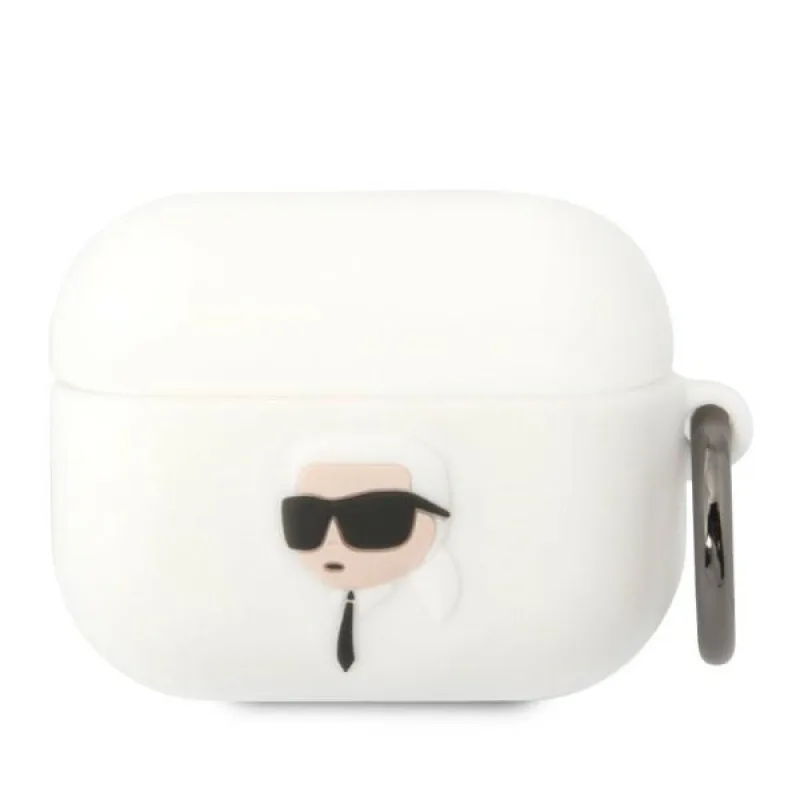 Karl Lagerfeld Kryt KLAPRUNIKH AirPods Pro bielo/biely Silikónový Karl Head 3D