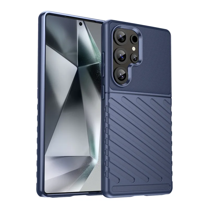 Thunder Case Samsung Galaxy S25 Ultra Silicone Armored Case – Blue