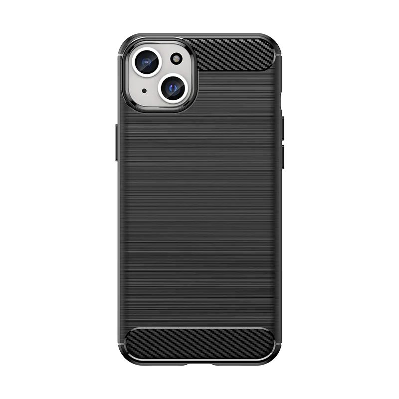 Flexibilné puzdro s karbónovým vzorom pre iPhone 15 Plus Carbon Case - čierne