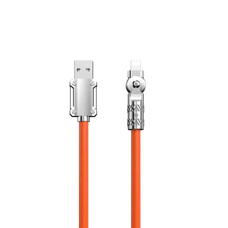 Dudao L24AL USB-A - Lightning uhlový kábel s rotáciou 180° 30W 1m - oranžový