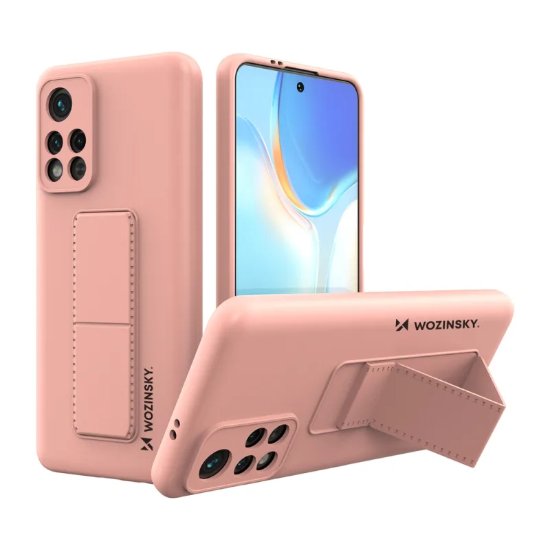 Wozinsky Kickstand Case silikónové puzdro so stojanom Xiaomi Poco M4 Pro 5G ružové