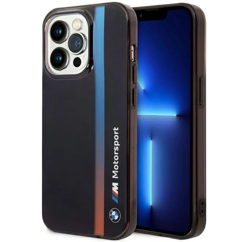 Puzdro BMW BMHCP14L22HVGV iPhone 14 Pro 6,1" čierno/čierne IML Tricolor Stripe
