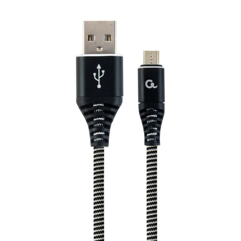 Kábel CABLEXPERT USB 2.0 AM na MicroUSB (AM/BM), 2m, opletený, černo…