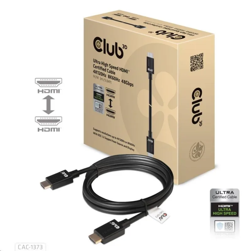 Club3D Kabel Ultra Rychlý HDMI™ Certifikovaný, 4K 120Hz, 8K60Hz, 48Gbps…