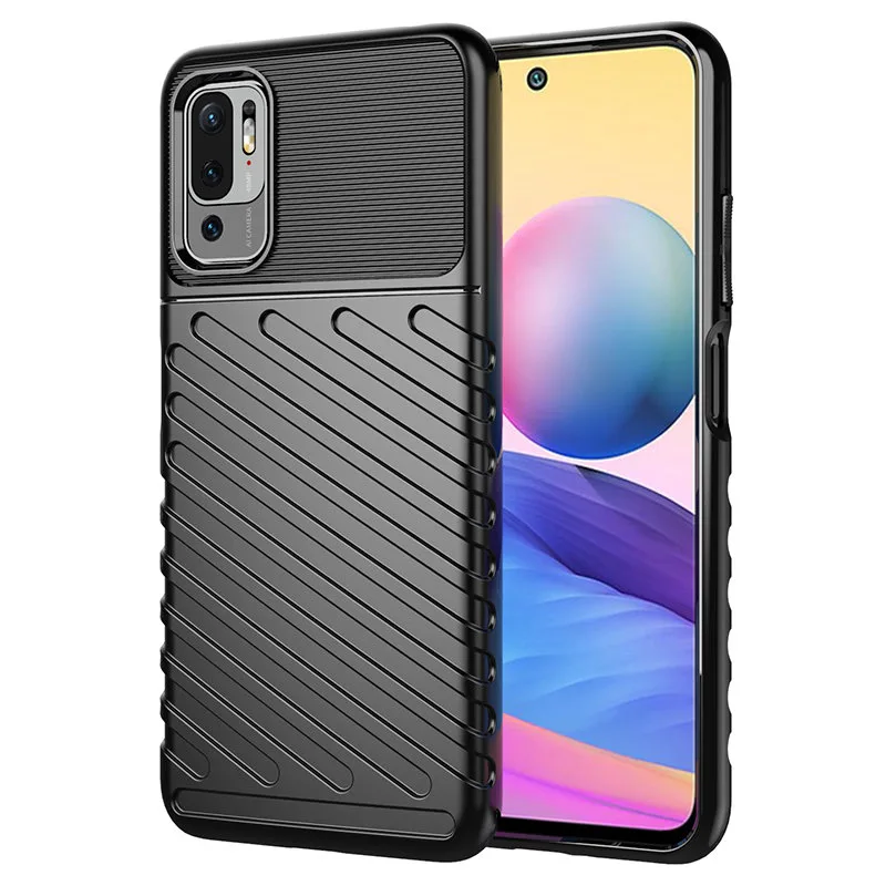Thunder Case Flexibilné Tough Rugged Cover TPU puzdro pre Xiaomi Redmi Note 10 5G / Poco M3 Pro čierne