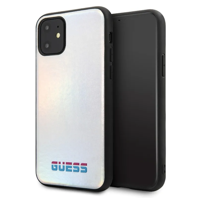 Guess GUHCN65BLD iPhone 11 Pro Max strieborné/strieborné pevné puzdro Iridescent