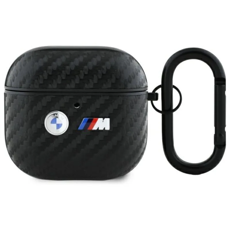 BMW Carbon Double Metal Logo Case pre AirPods 4 - čierne